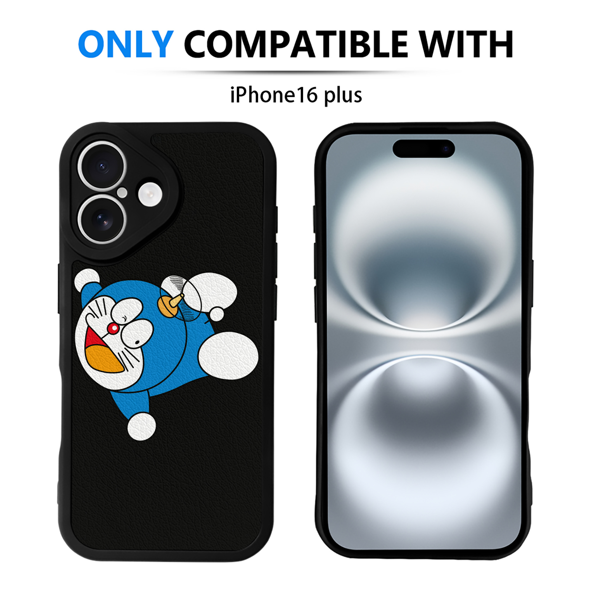 （画像用） ドラえもん Doraemon 【iPhone 16シリーズ対応】シリコンスマホケース（レザー調） 材質：シリコン
